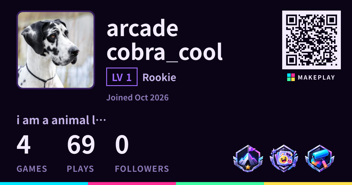 arcade cobra_cool — Profile & Games · MakePlay